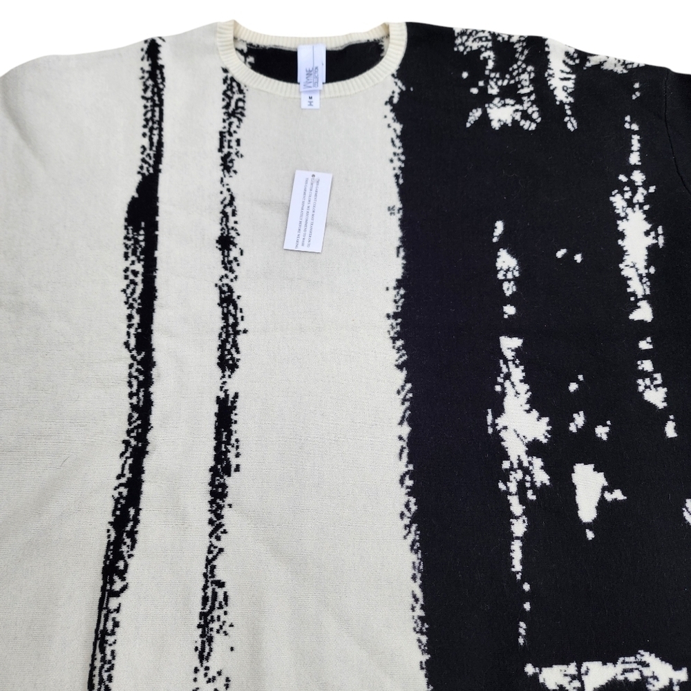 Marla Wynne Wynne Collection Soft KNIT Painted Jacquard Sweater black size Med. - Picture 2 of 7